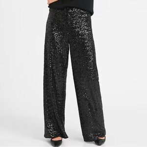 Banana Republic Sequin Black Pants